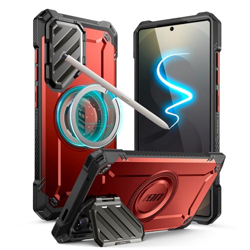 Image of SUPCASE for Samsung Galaxy S25 Ultra Case with Camera Cover Stand, Red