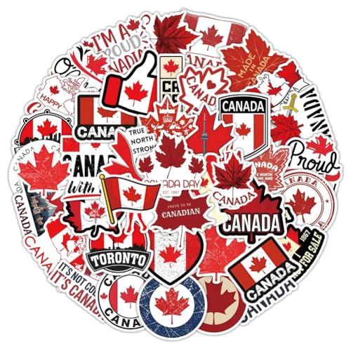 Canada Stickers 50Pcs Canadian Waterproof Vinyl Decals for