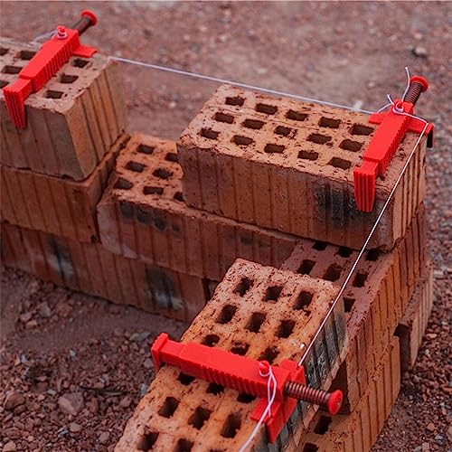 Géneric 2 PCS Brick Line Runner Wire Drawer Bricklaying Tool Bricklaying Clamps Corner Blocks Bricklayers para Construcción miniatura 1