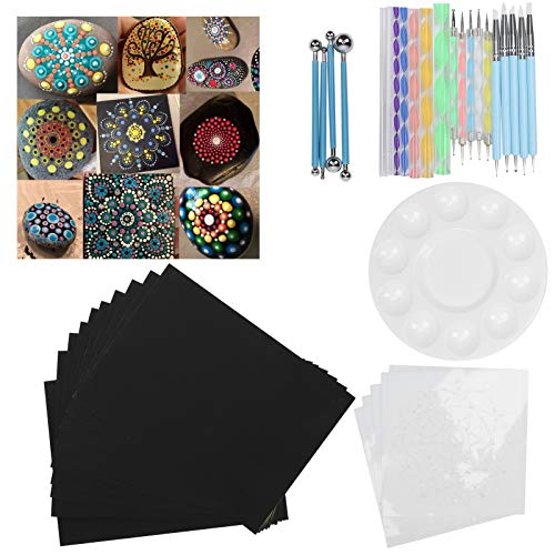 41 pçs conjunto de ferramentas de pontilhar mandala caneta estêncil bola Stylus bandeja de tinta par