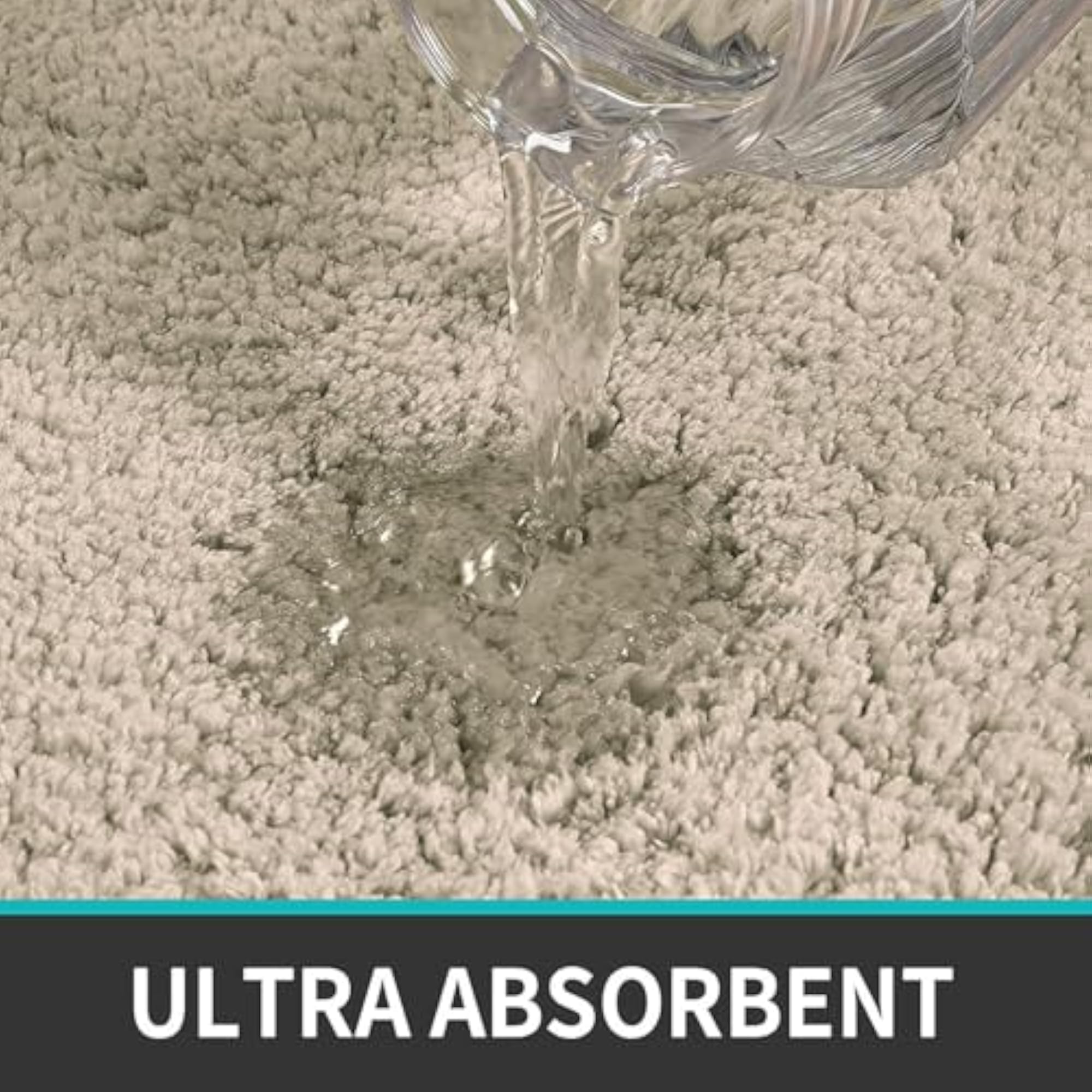 Microfiber Rectangular Bath Mat, Super Soft Non Slip