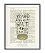 You are the Salt of the Earth - Matthew 5:13 Christian ART PRINT, UNFRAMED, Vintage Bible verse scripture page, inspirational wall decor poster gift, 8x10 inches