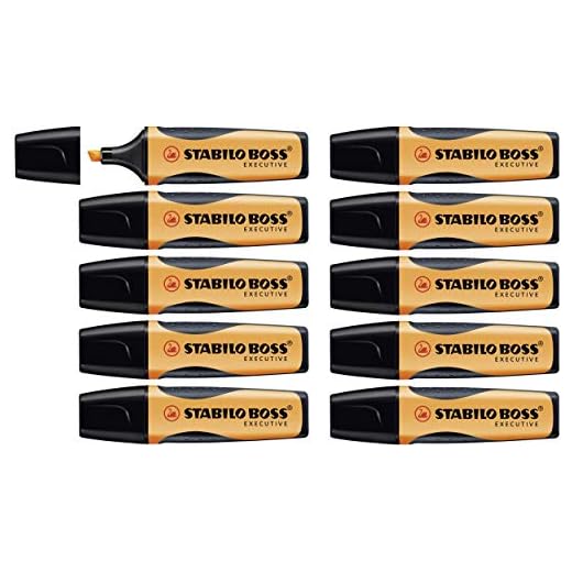 Marcador fluorescente STABILO BOSS Executive - Caja con 10 unidades - Color naranja