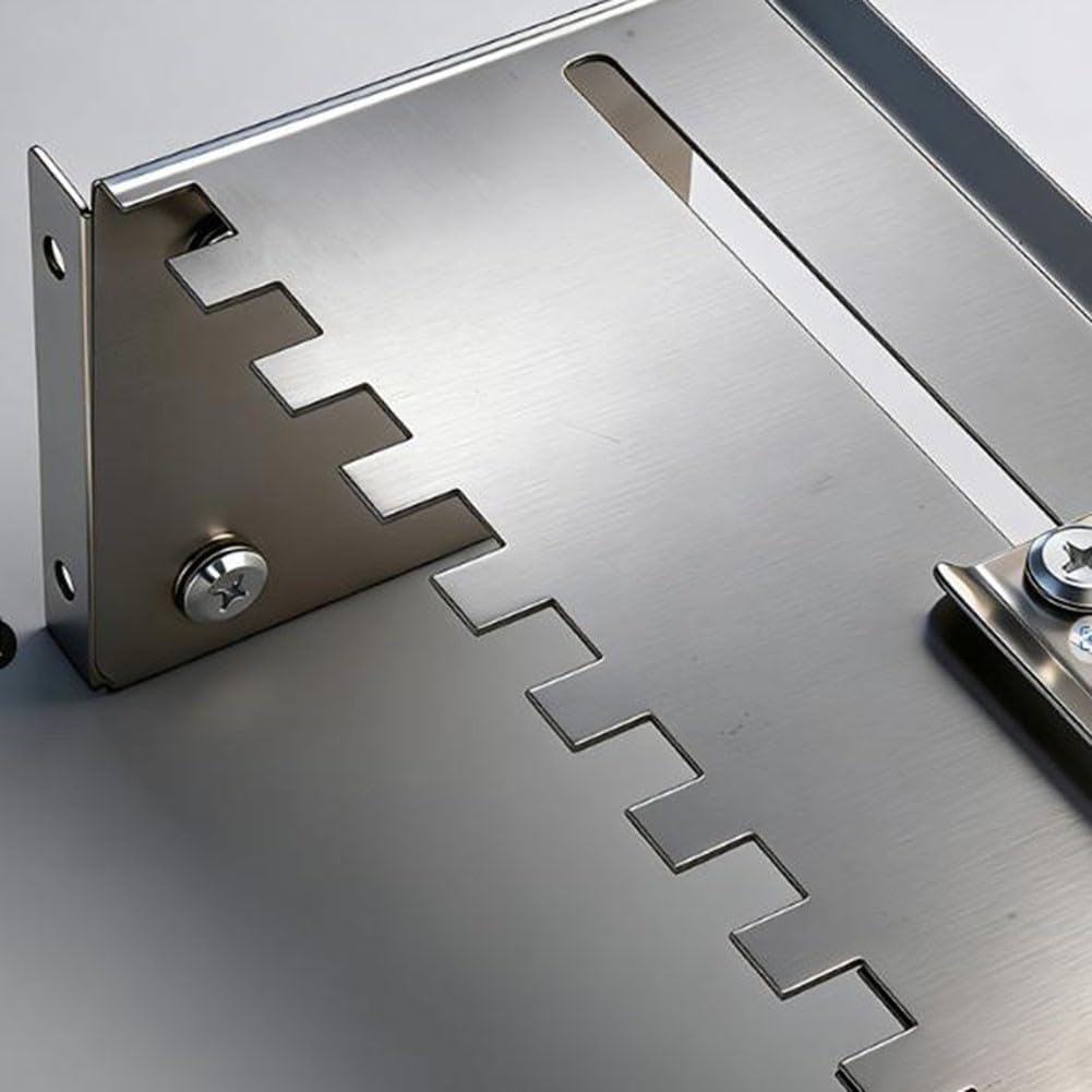 Verstellbare Edelstahl Zahnkelle, für Professionelle Fliesenleger, Dickwandig, Rostfrei, mit Präziser Zahnbreitenanpassung und Hochwertigem Doppelbord zur Sauberen Verarbeitung(A)