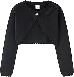 Baby Girl Long Sleeve Bolero Shrug Cardigan Kids One-Button Knitted Bolero Sweatshirt Coats 1-9Years