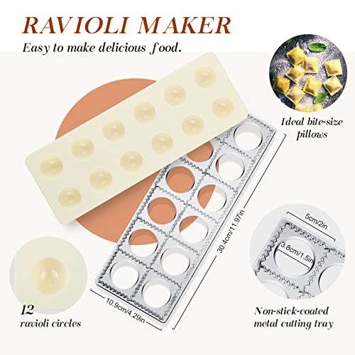 image for Geetery 5 Pcs Ravioli Mold Set Include 1 Piece Ravioli Maker Press 3 P