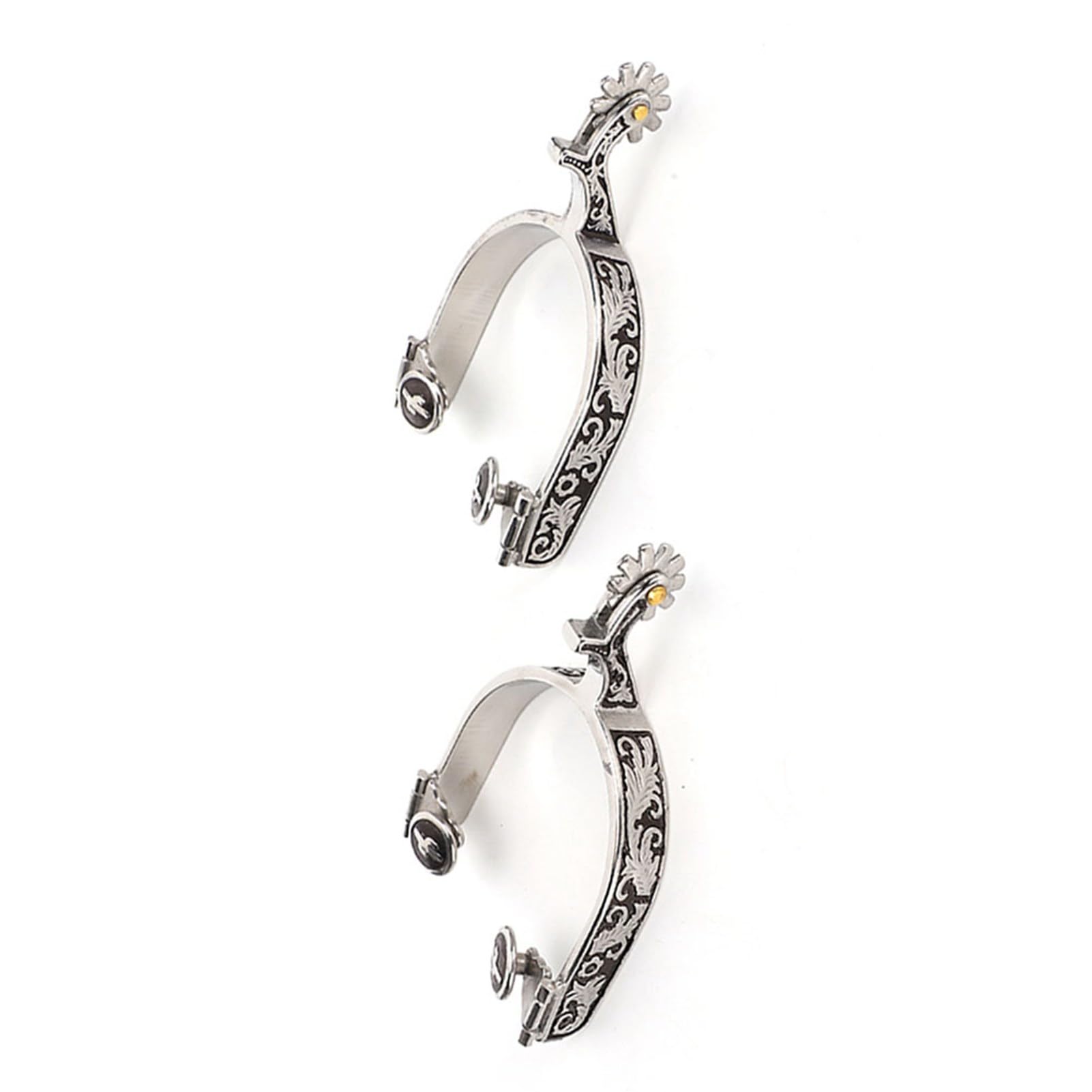 Gavigain Stainless Steel Western Cowboy Spurs, Exquisite Design, Gentle on Horses, for Equestrian Training, Dressage, Ranch Work,