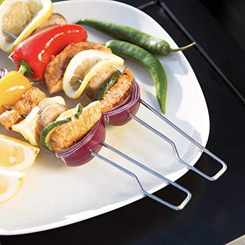 Espetos de churrasco DOITOOL para espetos de espetos de chapa de aço inoxidável para grelhar 2 peças