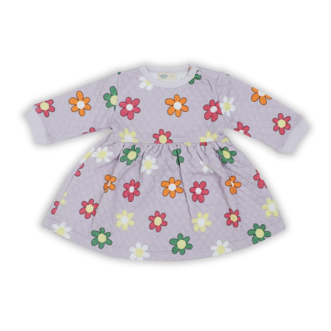 A toddler thing Quilted Frock and Pant Set for Kids - Warm & Cozy 2-Piece Outfit, Soft & Lightweight Fabric, Adorable Patterns, Perfect Winter Wear for Girls