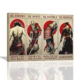 Vintage Japanese Samurai Canvas Wall Art Asian Warrior Japanese Culture Cool Pictures Wall Decor Ins
