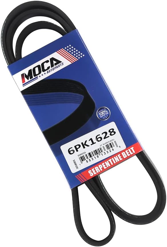EPDM Serpentine Belt 6PK1628 fit 2017 for Chevrolet Cruze 1.6L l4 & 1994-1996 for Buick Roadmaster 5.7L V8