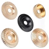 Angle Grinder Wood Carving Disc Set for 4 and 4 1/2 Inch Angle Grinder Attachments with5/8 Arbor, Cutting Wheel, Stump Grinder Tool Shaping Disc for Wood Cutting, Grinding Wheel (5PCS)