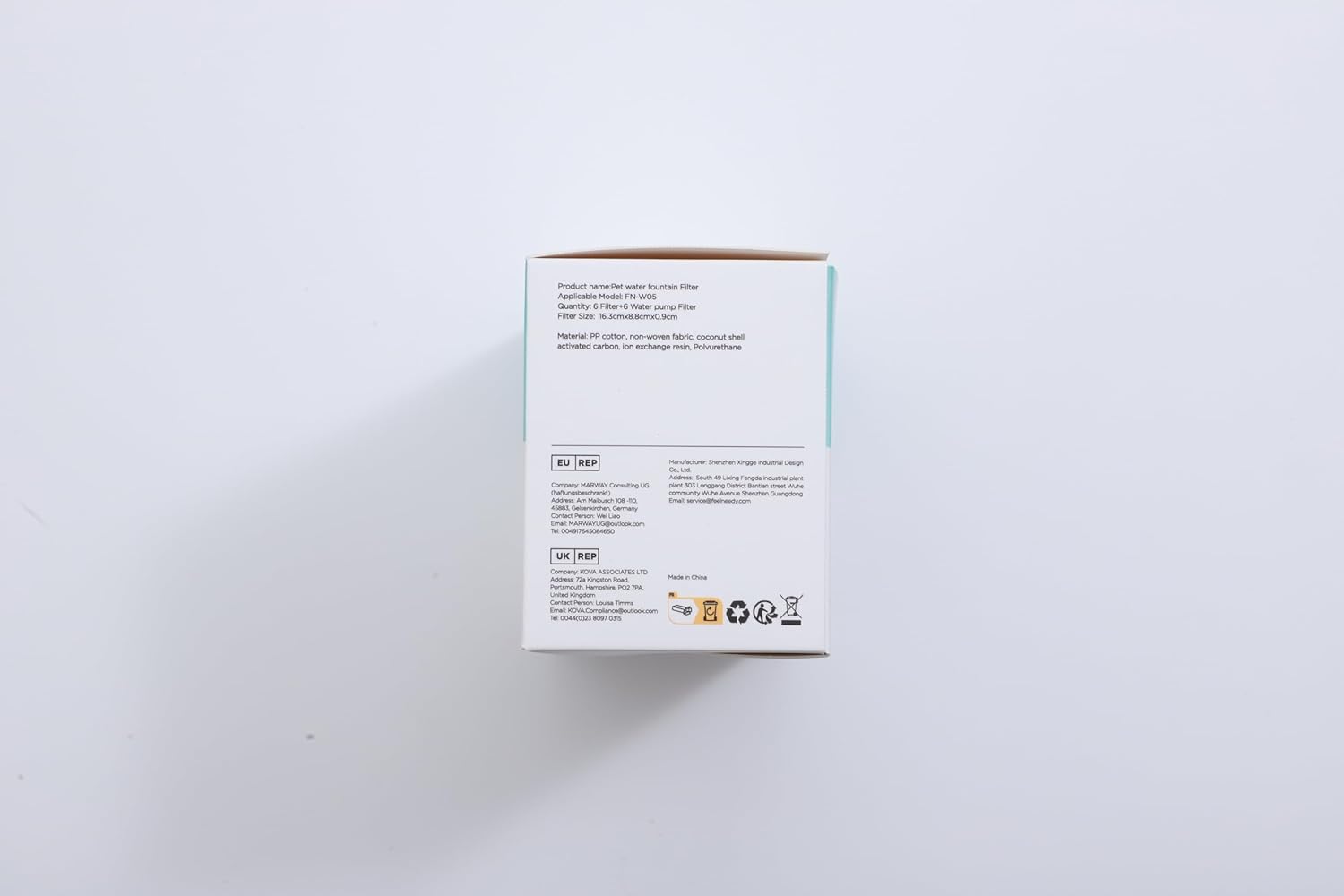 6 Pack of Filter & 6 Pump Sponges FEELNEEDY only for (FN-W05) 7L/1.8Gal Dog Water Fountain, Dog Water Bowl Dispenser - Image 9