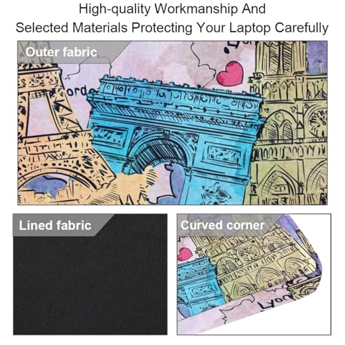 Maletín portátil multicolor con estampado de mapa de Francia de 28x36.8cm 4
