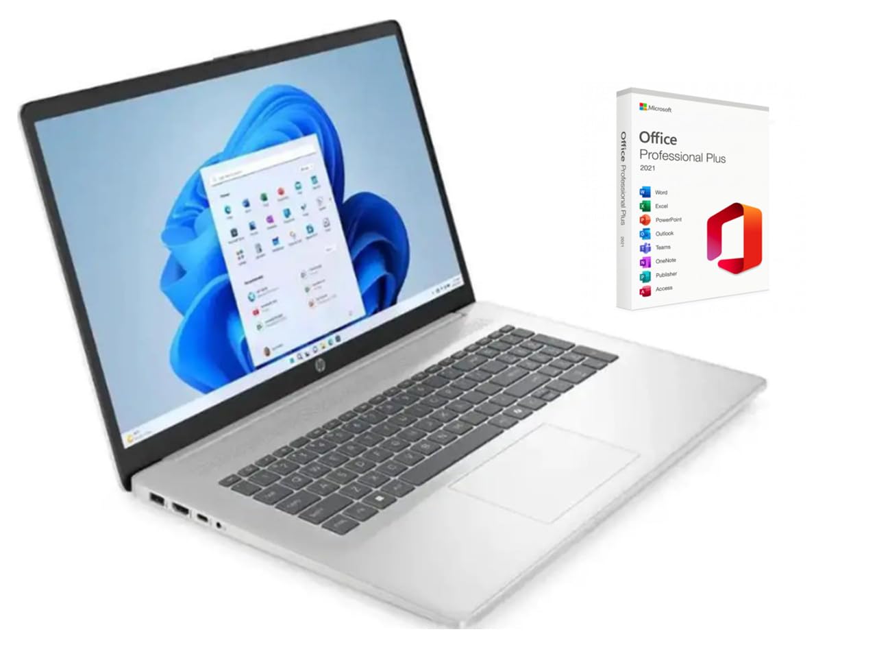 HP 17.3" Full HD Laptop |AMD Ryzen 5 7520U(Beat i5-1155G7)|AMD Radeon Graphics|Webcam |Copilot|Silver| 8GB RAM DDR5 | 512GB SSD |Windows 11 Pro |
