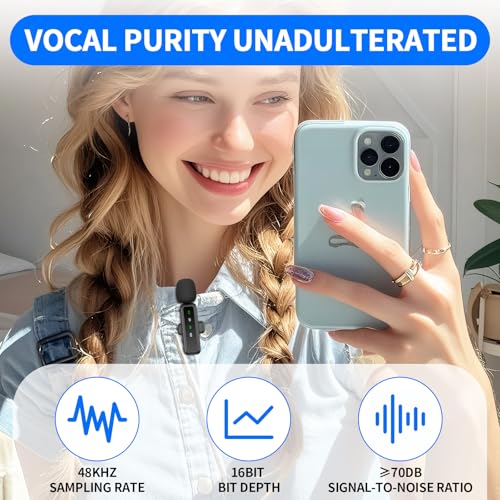 Microphone cravate sans fil pour iPhone et Android avec réduction du bruit - 6