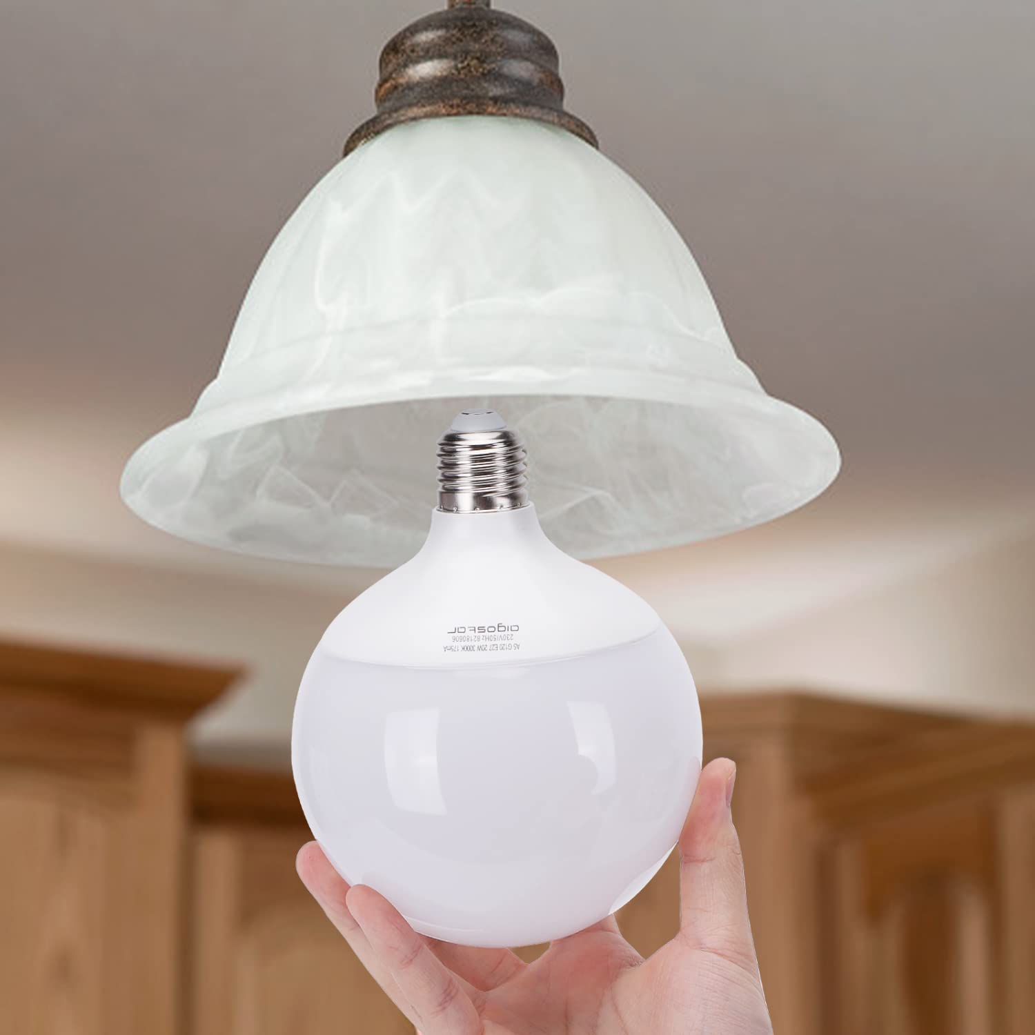 Aigostar - Bombillas LED E27 G120 Globo 20W Equivalente a 129W, Luz Fría 6500K, 2060 Lumen, CRI> 80, Ahorro de Energía, No Regulable, 3 Unidades