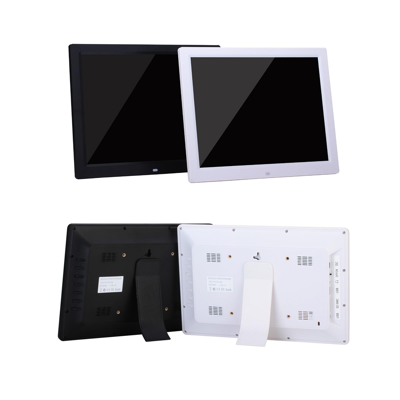 Écran publicitaire IPS HD 15 Pouces, Cadre Photo électronique Domestique, Album Photo numérique 1080P à Lecture Automatique(Black)