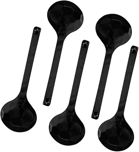 Miniatura 9 de Cuchara de sopa asiática de melamina negra, cucharas japonesas de mango largo, fideos, ramen, wonton, bola de masa de arroz, cuchara Pho a granel
