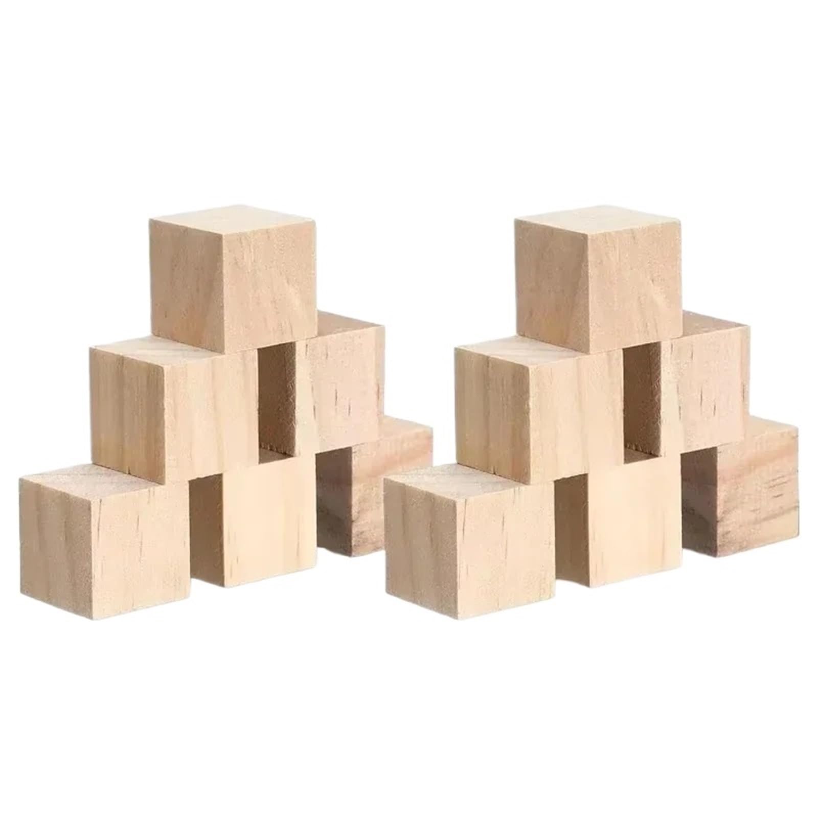 LSNNMU 50 pcs 35mm Unfinished Blank Wood Cubes, Natural Solid Smooth Wooden Blocks for DIY, Craft, Home Decor, Puzzle, Painting for Crafts