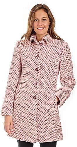 Donatella Women's Single Breasted Wool Walker Coat, Raspberry, 6