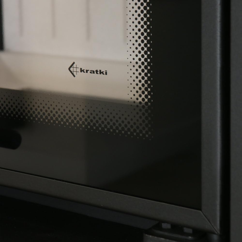 KRATKI Inserto per camino in acciaio a legna NADIA 10 kW Ø200 frontale A | Acciaio nero, efficienza 80%, classe A. Ecodesign, BImSchV 2, Kratki PRO; per recupero calore.; combustione efficiente; aria