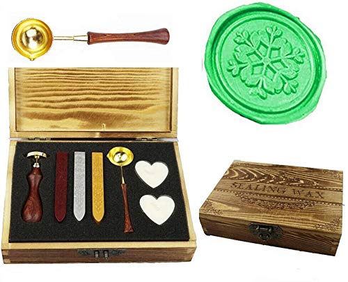Kit tampon cire rétro motif flocon de neige pour emballage cadeau