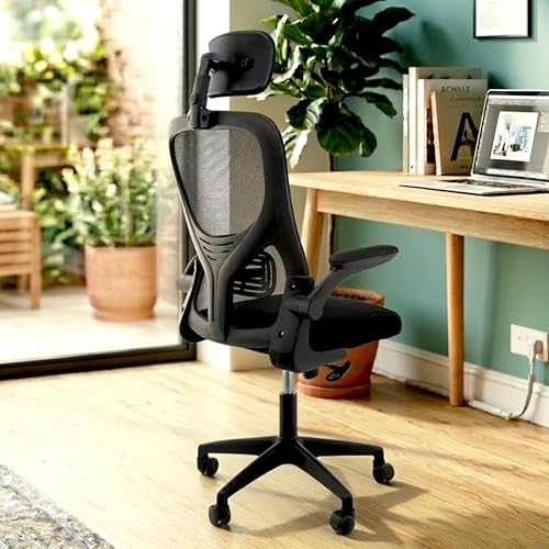 Image of Casa Copenhagen Black | High Back Imported Mesh Fabric Boss Office Chair | Y Design Ergonomic Back Support | 2D Aero Design Adjustable Armrests | Synchro Tilt Lock Mechanism