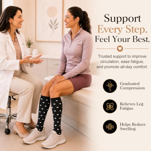 Image of Laite Hebe 4 Pairs-Compression Socks for Women&Men Circulation-Best Support for Nurses,Running,Athletic