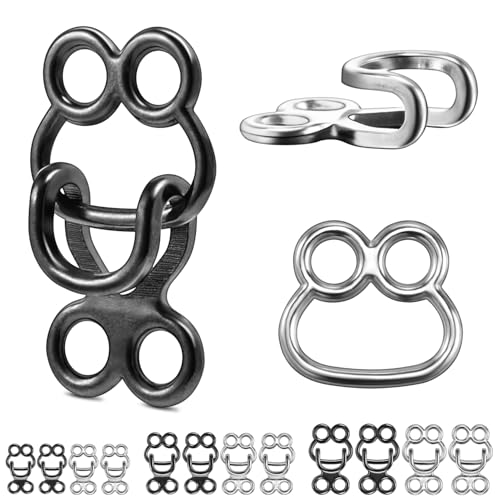 60 Set Hooks and Eyes for Sewing Clothing Hook Replacement Clasps Hook and Eye Closures for Fur Coats Jackets Trousers Underwear Sewing DIY Craft
