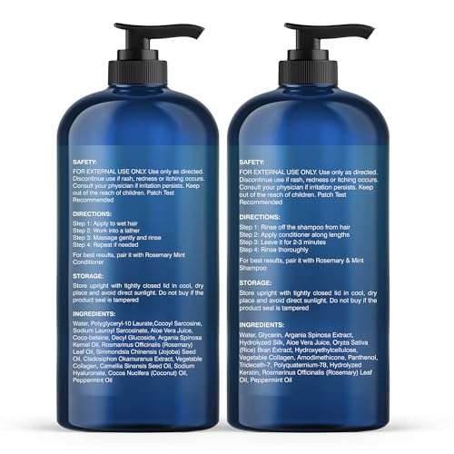 Botanic Hearth Rosemary Mint Shampoo and Conditioner Set, Thickening Formula, Promotes Hair Growth and Scalp Health Sulfate Free & Paraben Free, for Men & Women | 16 fl oz each - Image 4