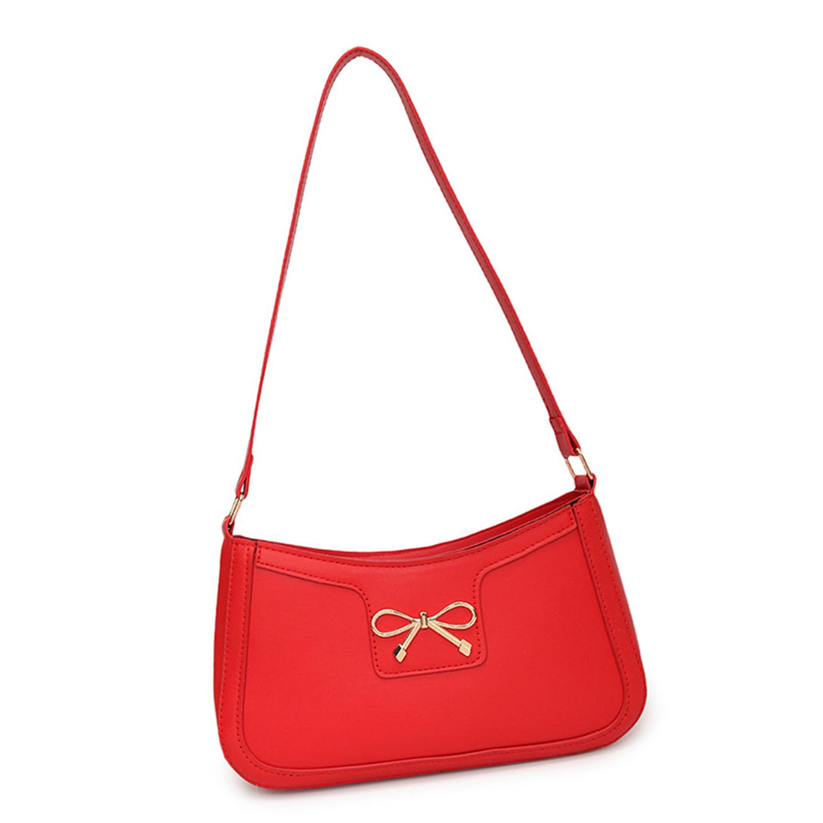 Maxtonser Small Shoulder Bag For Women Bows Design Retro Styles PU Leather Handbag Underarm Purse For Daily Use And Casual Travel