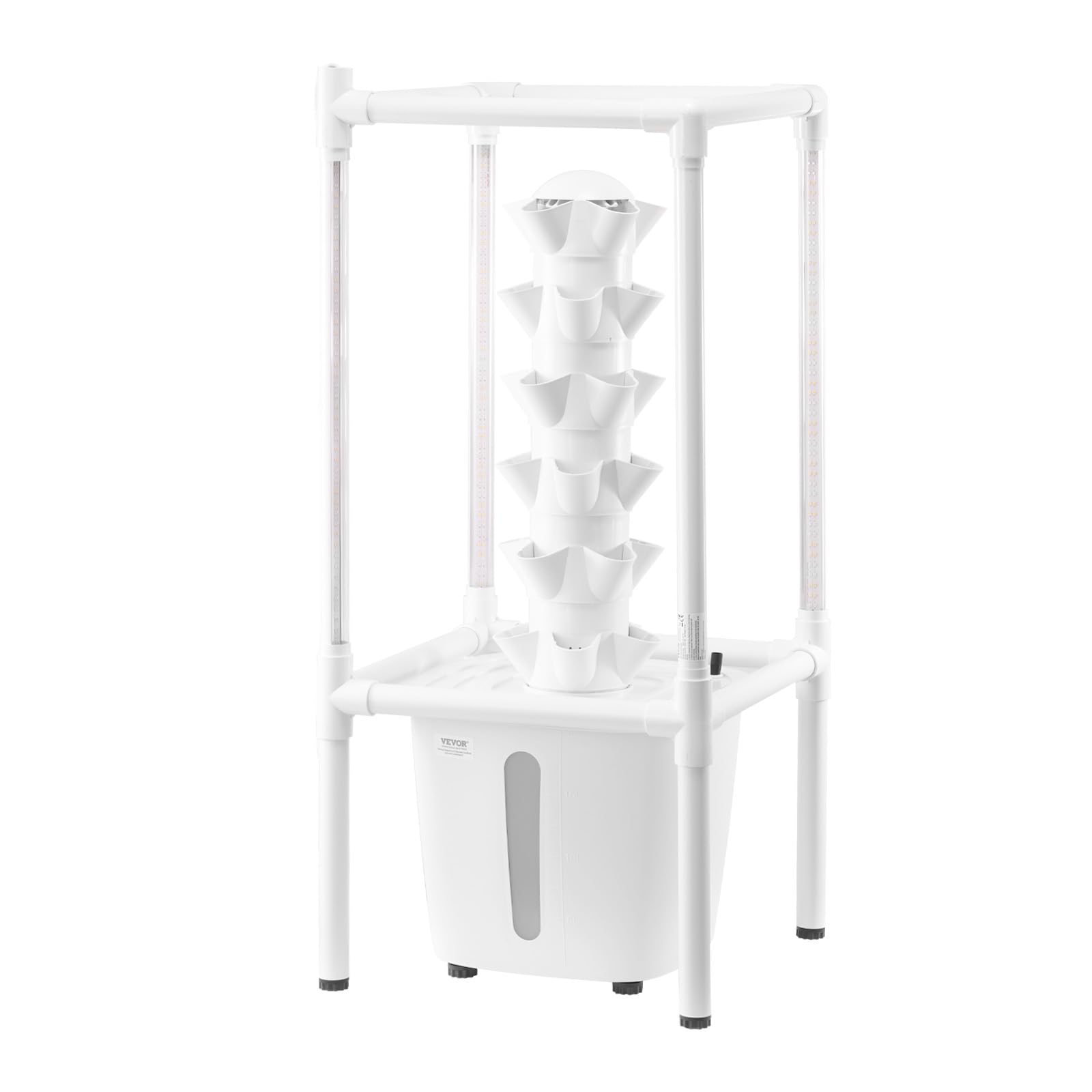 VEVOR Système de Culture Hydroponique, 30 Fentes de Plantation, Tour Hydroponique 6 Niveaux, avec Lampe de Culture, Pompe à Eau, Kit Germination de Plantes pour Herbes, Fruits, Légumes d'Intérieur