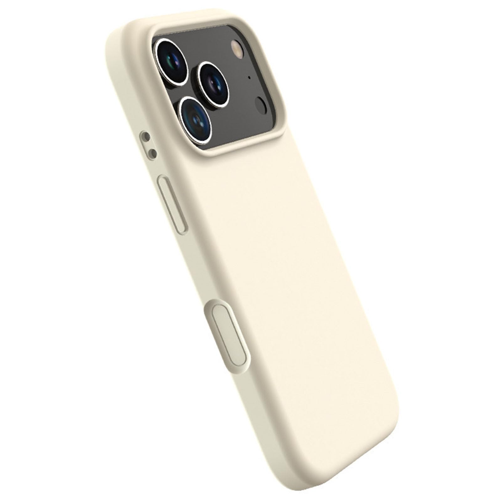 Housse iPhone 17 Pro silicone liquide blanc et doublure microfibre luxe