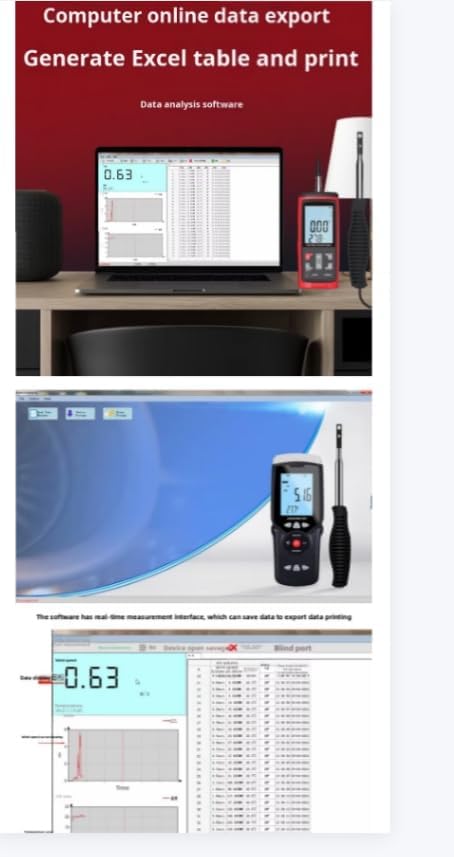 GT8916 High Accuracy Backlight Hot Wind Speed Gauge Wire Anemometer