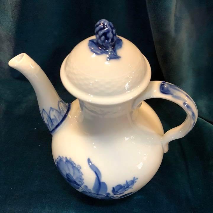 ブルーフルーテッドプレイン　ティーポット　シュガーポット　クリーマー　希少サイズ ブルーフルーテッドプレイン ティーポット シュガーポット クリーマー