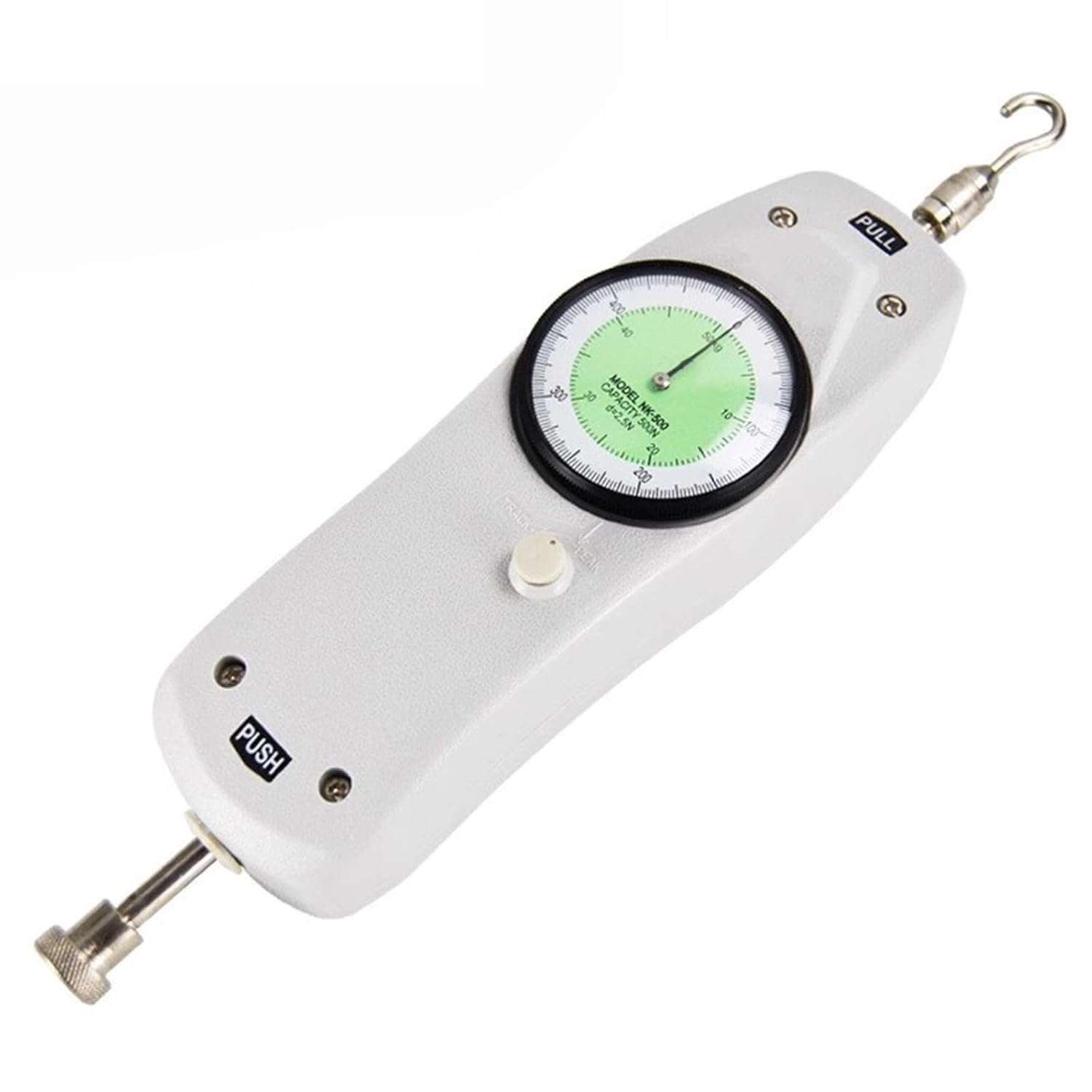 Manual Dynamometer with Scale, Digital Push and Pull Force Gauge, 5 Probes, Unit N/Kg, Peak Lock, for Compression and Tension Destructive Tests(100N)