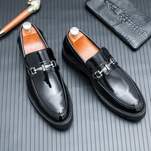 Minishion Mens Casual Walking Slip ons with Buckle Horsebit Comfort Dress Loafers Shoes2
