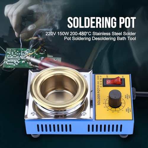 Image of 110V 150W 200-480℃ Solder Pot Welding Pot Soldering Pot Solder Thinning Pot for for Leadfree Solder Pot Soldering Desoldering Bath Plate 50mm, for, Coil Pin Tin Plating