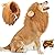 Vivifying Lion Mane Wig, Adjustable Pet Costume with Ears for Dog (Brown)