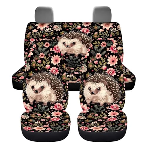 Housses de siège de voiture floral rétro : lot de 4 protections universelles pour auto et SUV
