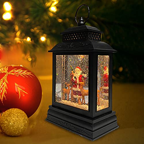 Goosh Lighted Christmas Snow Globe Lantern, Santa Claus With Gift, Reindeer In Musical Decoration With Battery Operated Led Water Glittering Music Playing With 6H Timer, Christmas Home Décor And Gift… #TOP3
