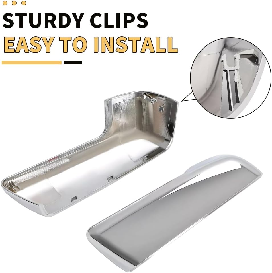 MAXDOM Side Mirror Cap Compatible with Chevy Silverado 1500 / GMC Sierra 1500 (Chrome, Silverado 2019-2025)