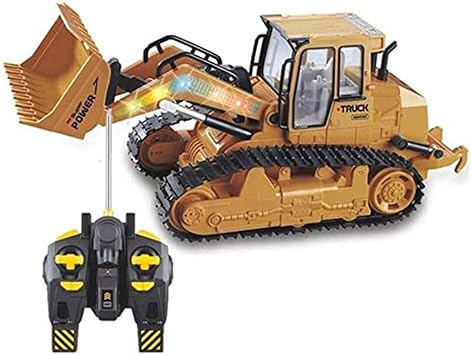 RC Truck Alloy Shovel Loader Tractor 2.4G Radio Control 4 Wheel Bulldozer Front Loader Construction Vehicle Electronic Toys Game Hobby Model with Light and Sounds