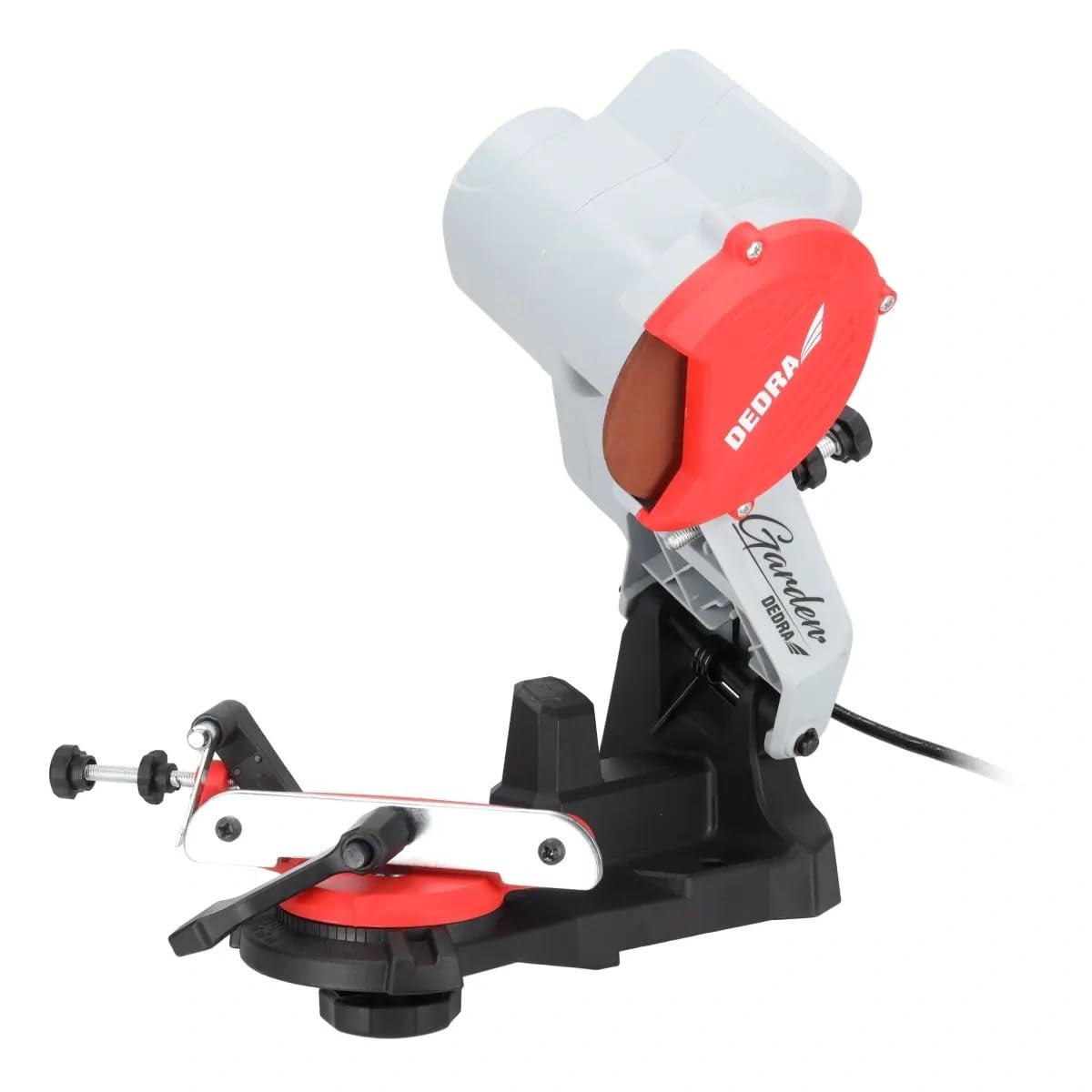 Affilacatena 85 W DEDRA DED8660, 230 V/50 Hz, 5800 giri/min, base girevole, direzione di rotazione del motore unilaterale, angolo regolabile e profondità di affilatura, uso universale