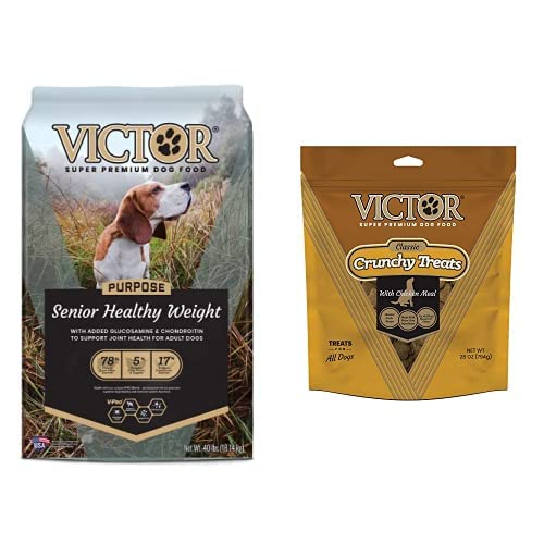 Victor Super Premium Dog Food Bundle Of Purpose Senior Healthy Weight Dry Dog Food (40Lbs) And Crunchy Dog Treats With Chicken Meal (28 Oz) #TOP7