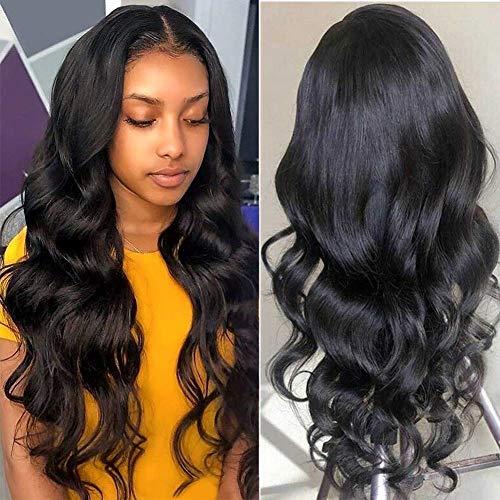 360 Lace Frontal Wigs Human Hair 16 inch Brazilian Body Wave Lace Wigs Human Hair 130% Density Pre Plucked Natural Hairline Lace-Front-Wigs-Human-Hair(16 inch,360 body wigs)