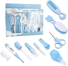 Portable Baby Healthcare & Grooming Kit for Infants | 10-in-1 Newborn Care Set with Nail Trimmer, Thermometer, Comb, Brush & Safety Scissors | Baby Shower Gift (Multicolour)