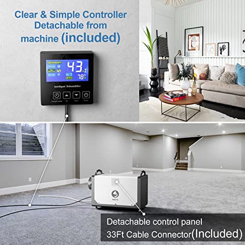 Andte Crawl Space Dehumidifier For Basements, 112 Pint Commercial Dehumidifiers With Drain Hose For Large Room,Industrial Dehumidifier,Whole House,Water Damage Unit,Auto Defrost, Memory Restart.5 Years Warranty. #TOP4