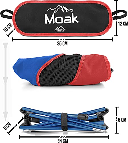 Normani Moak Ultralight Mini Camping Chair 796 g Foldable beach chair fishing chair with aluminium frame – sturdy outdoor chair – load capacity: 135 kg (330 pounds). - Image 7